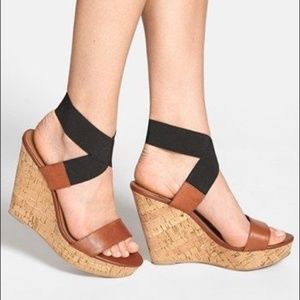 Steve Madden Roperr Wedge Peep Toe Sandal size 8